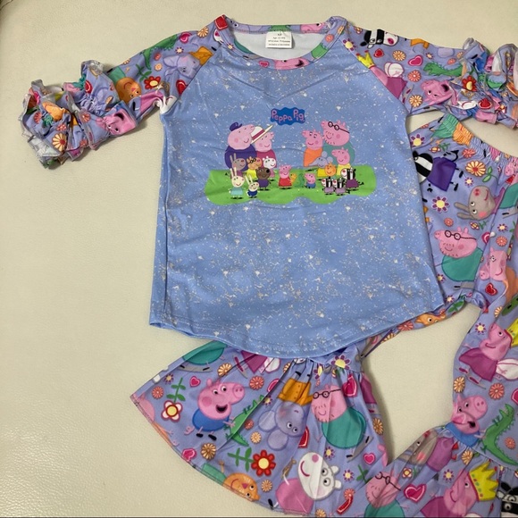 Peppa pig cute pink blue pants set - Picture 5 of 5